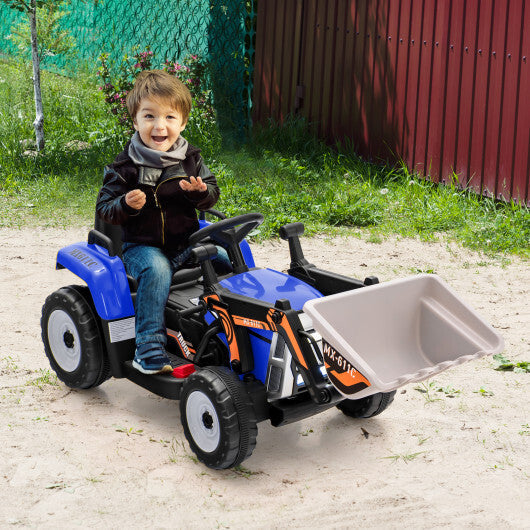 12V Battery Powered Kids Ride on Excavator with Adjustable Arm and Bucket-Yellow
