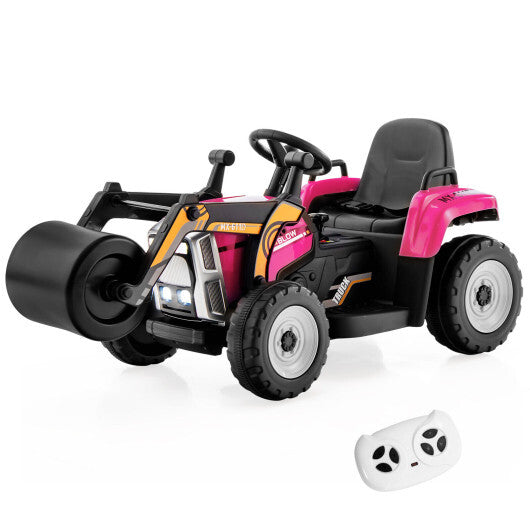 12V Kids Ride on Road Roller with 2.4G Remote Control-Yellow