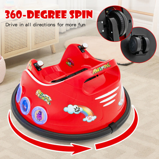 12V Electric Ride On Car with Remote Control and Flashing LED Lights-Purple