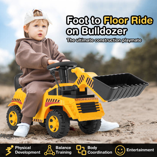 Excavator Digger Toy with Adjustable Bucket-Yellow - Color: Yellow