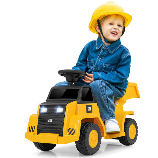 6V Electric Licensed Caterpillar Construction Vehicle with One-Button Start-Yellow