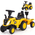 Kids Ride on Tractor Licensed Caterpillar with Detachable Trailer No Power-Yellow