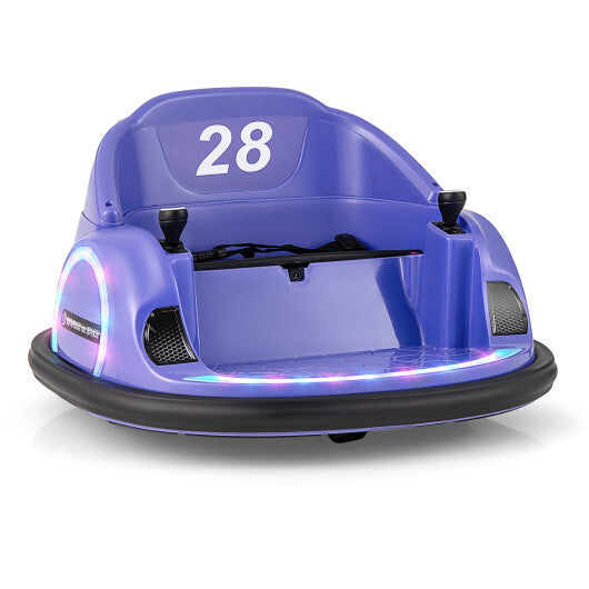 12V 360? Ride on Bumper Car for Toddlers with Remote Control-Purple - Color: Purple