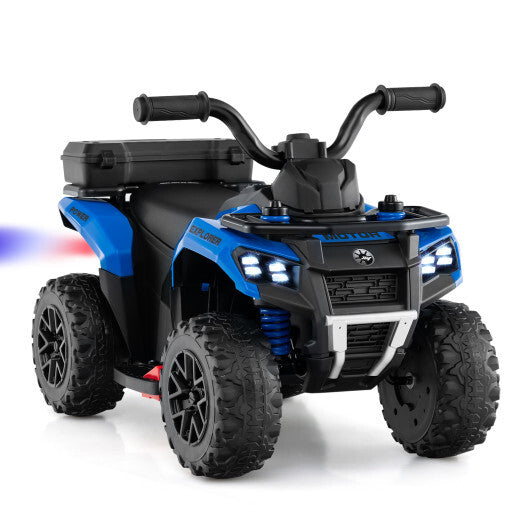 6V Kids Ride On ATV with Spray Function and Storage Box with Music-Blue