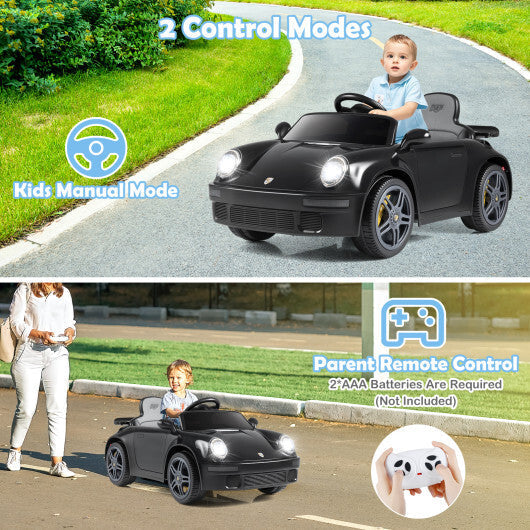 12V Electric Ride On Car Licensed RUF?CTR with Remote Control and Music-Black - Color: Black