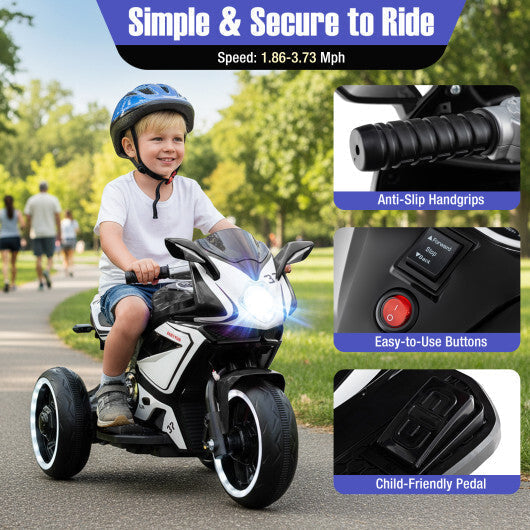 Kids Ride on Motorcycle 6V Battery Powered Mini Electric Motorbike with LED Lights-Red