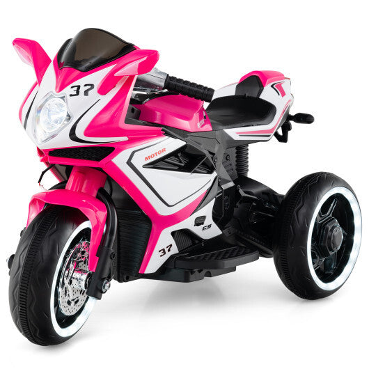 Kids Ride on Motorcycle 6V Battery Powered Mini Electric Motorbike with LED Lights-Red