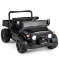 12V Electric Ride On Truck with Dump Bed and Music Licensed Toyota-Black - Color: Black
