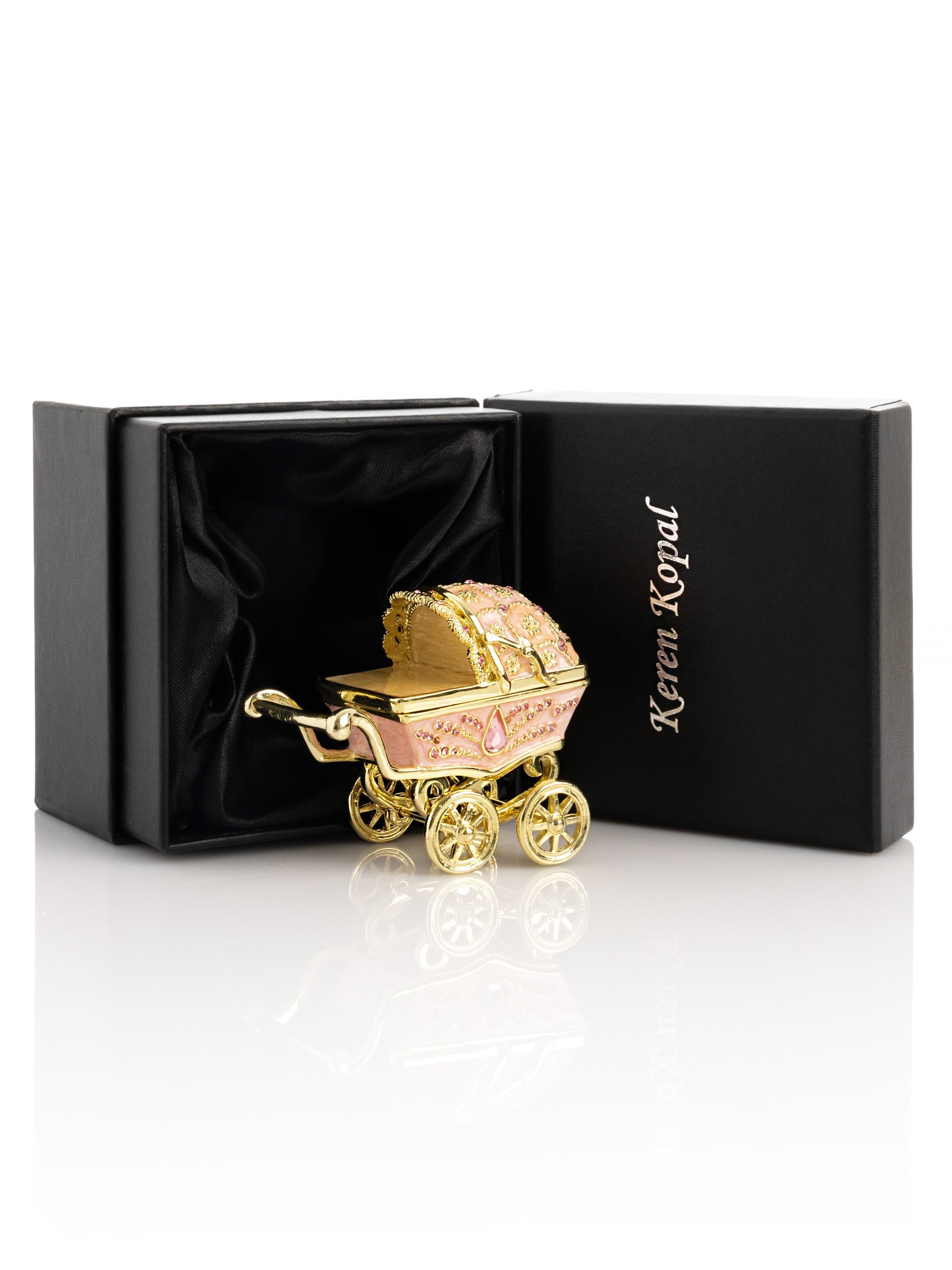 Pink Baby Carriage Trinket Box