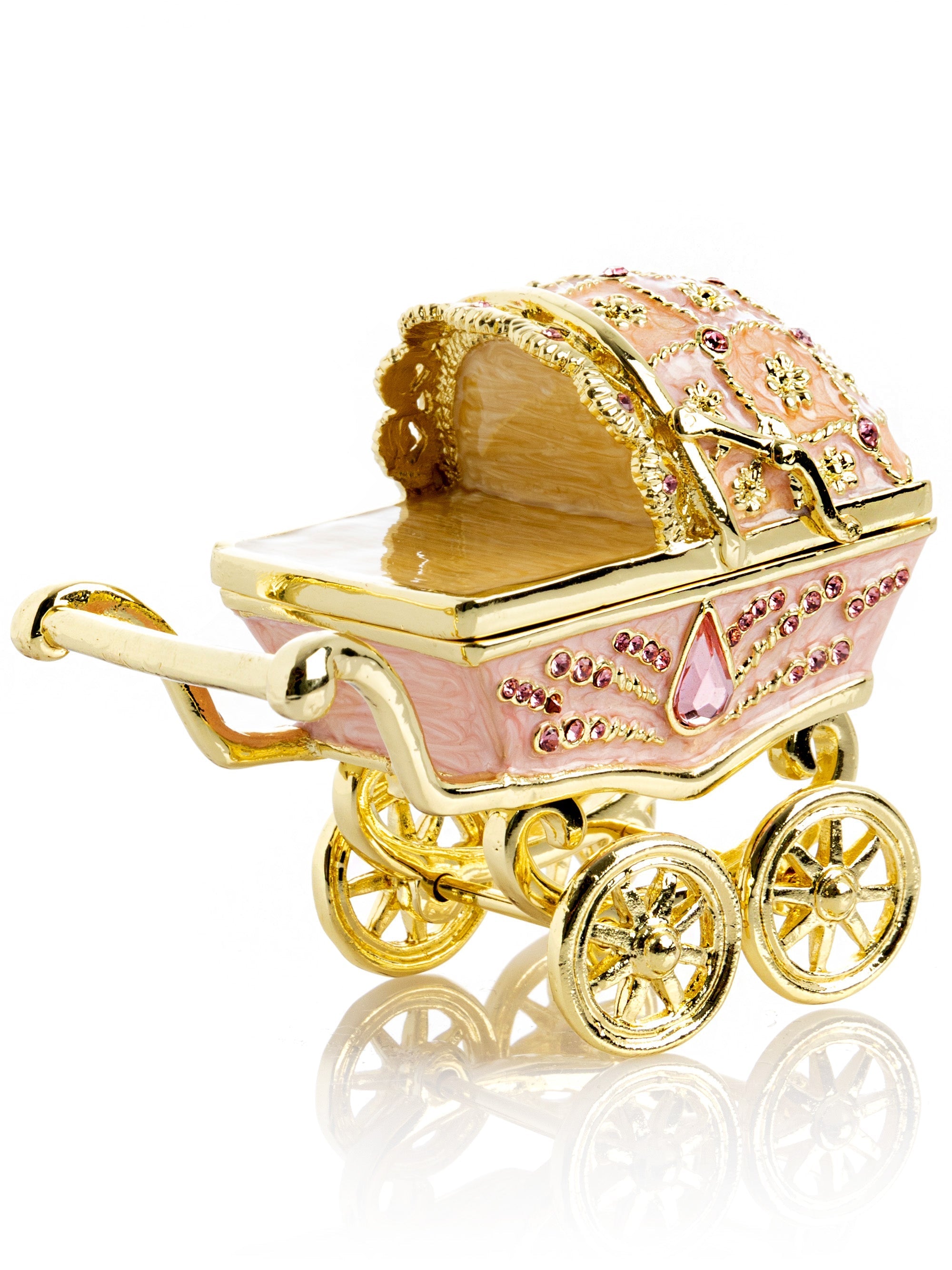 Pink Baby Carriage Trinket Box