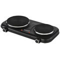 Brentwood 1100w Double Cast Iron Burner Electric Hot Plates in Black