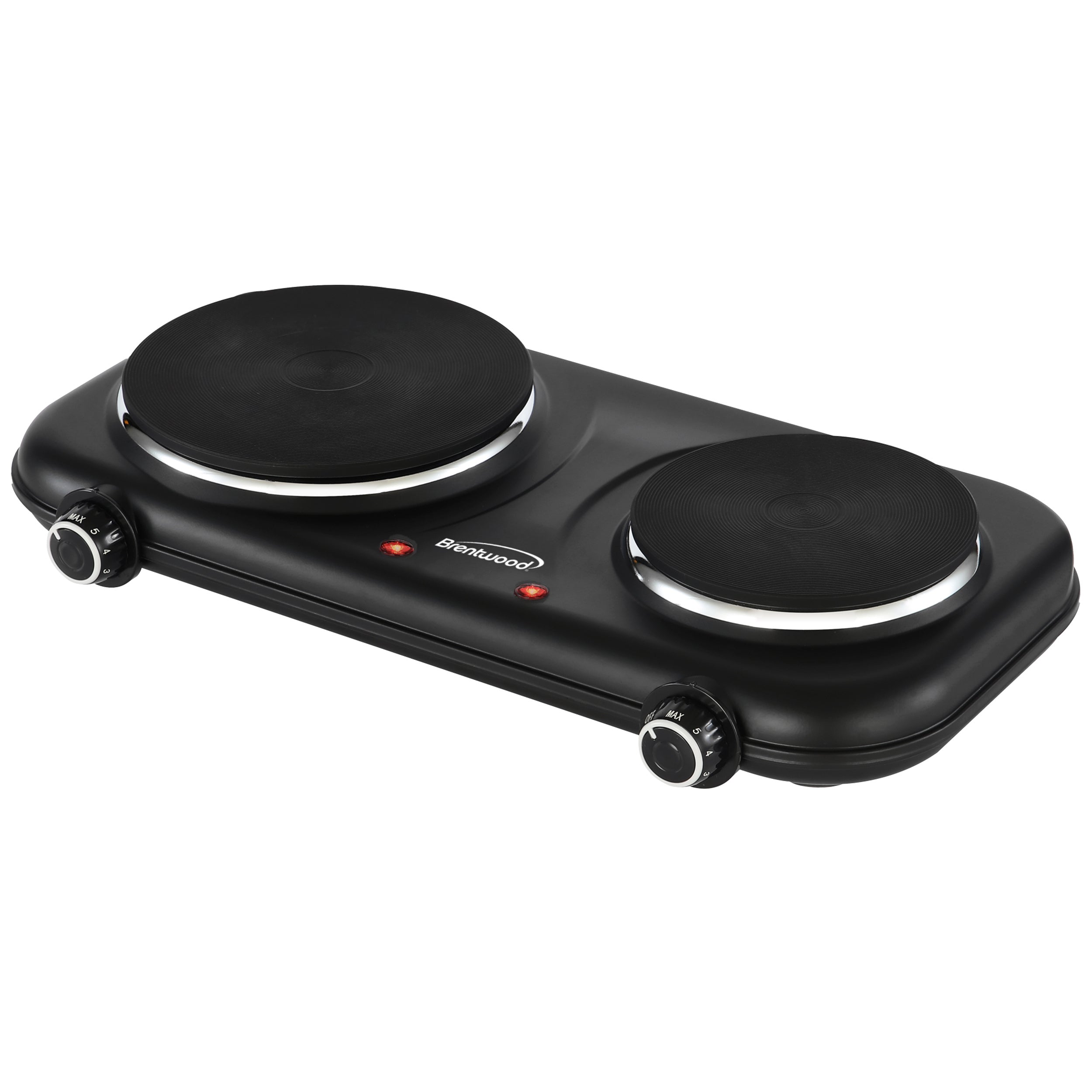 Brentwood 1100w Double Cast Iron Burner Electric Hot Plates in Black
