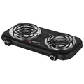 Brentwood 1100w Countertop Double Coiled Electric Burner in Black
