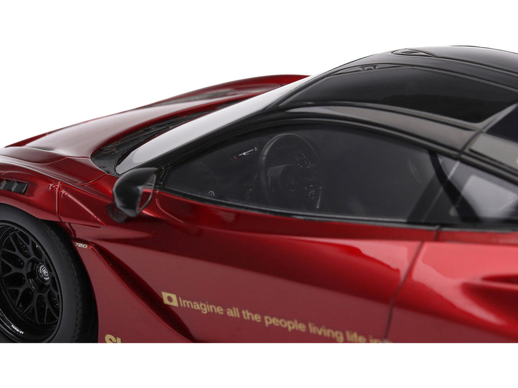 McLaren 720S "LB-Works" Gem Red Metallic with Black Top 1/18 Model Car by Top Speed