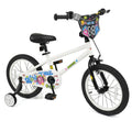 16 Inch Kids Bike with Training Wheels for Ages 4-7 Years Old White- Street Art Time - Color: White - Size: 16 inches