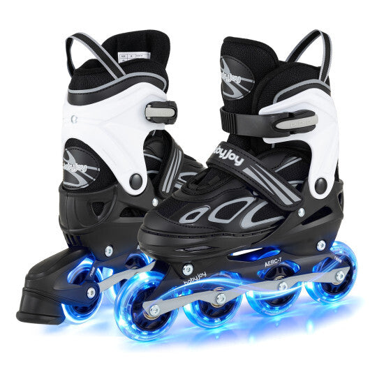 4 Sizes Adjustable Blade Roller with Light-up Wheels for Youth-Blue