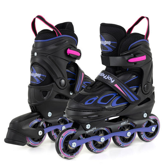 4 Sizes Adjustable Blade Roller with Light-up Wheels for Youth-Blue