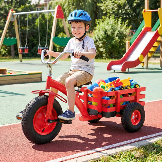 Kids Tricycle with 15 Inch Inflatable Rubber Tires -Green