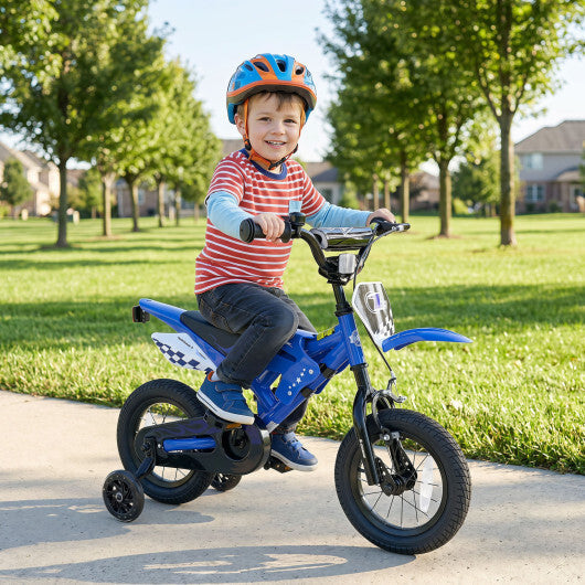 12 Inch Kids Bike Motorcycle-Inspired for Boy Girl Ages 3-4 Years-Black