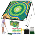 71 x 71 Inches Golf Chipping Game Set with 2 Adjustable Clubs