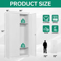 White Metal Locking Wardrobe Armoire Cabinet with Clothing Hanging Rod