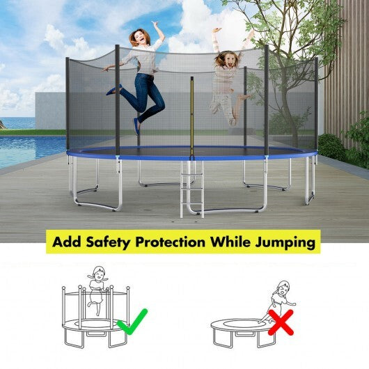 Trampoline Replacement Protection Enclosure Net with Zipper-12 ft