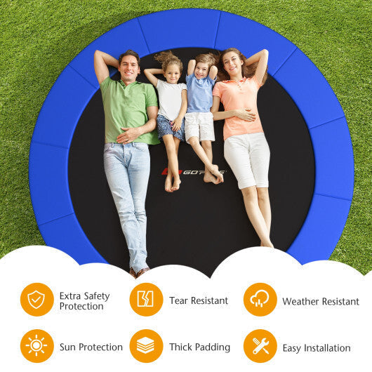 12 Feet Waterproof and Tear-Resistant Universal Trampoline Safety Pad Spring Cover-Multicolor