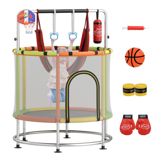 55" Kids Trampoline Gift for for 3-6 Years Old Boys and Girls-Navy