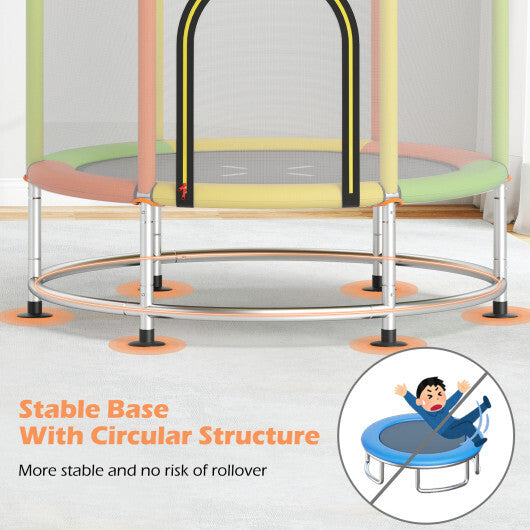 55" Kids Trampoline Gift for for 3-6 Years Old Boys and Girls-Navy