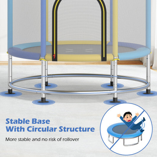 55" Kids Trampoline Gift for for 3-6 Years Old Boys and Girls-Navy
