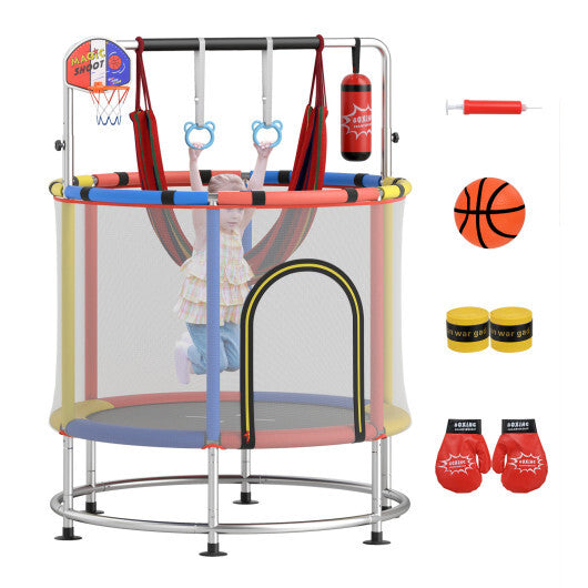 55" Kids Trampoline Gift for for 3-6 Years Old Boys and Girls-Navy