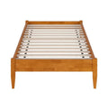 Twin size Solid Hardwood Platform Bed Frame in Natural Wood Finish