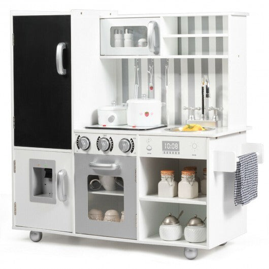 Wooden Pretend Play Kitchen Sets with Simulated Sound