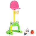 3-in-1 Kids Basketball Hoop Set Stand - Color: Multicolor