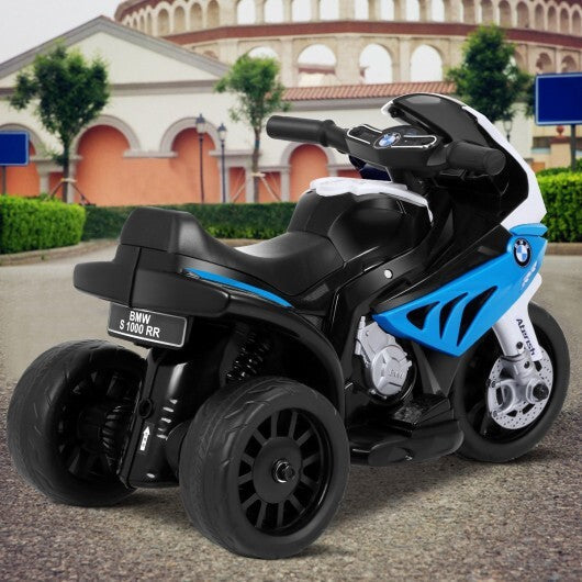 6V Kids 3 Wheels Riding BMW Licensed Electric Motorcycle-Blue - Color: Blue
