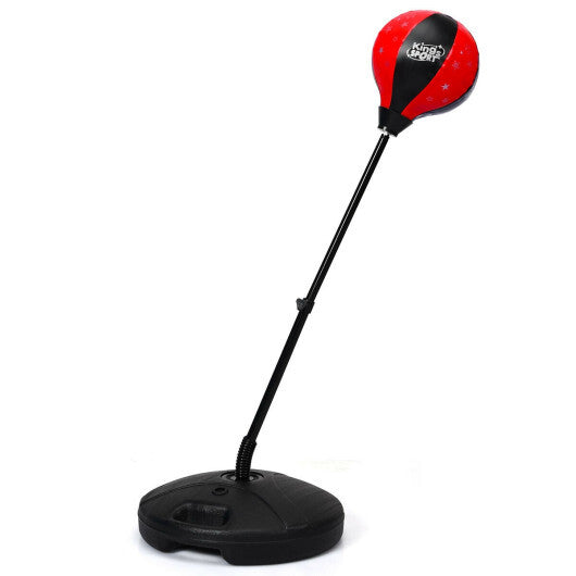 Kids Adjustable Stand Punching Bag Toy Set with Boxing Glove-Red