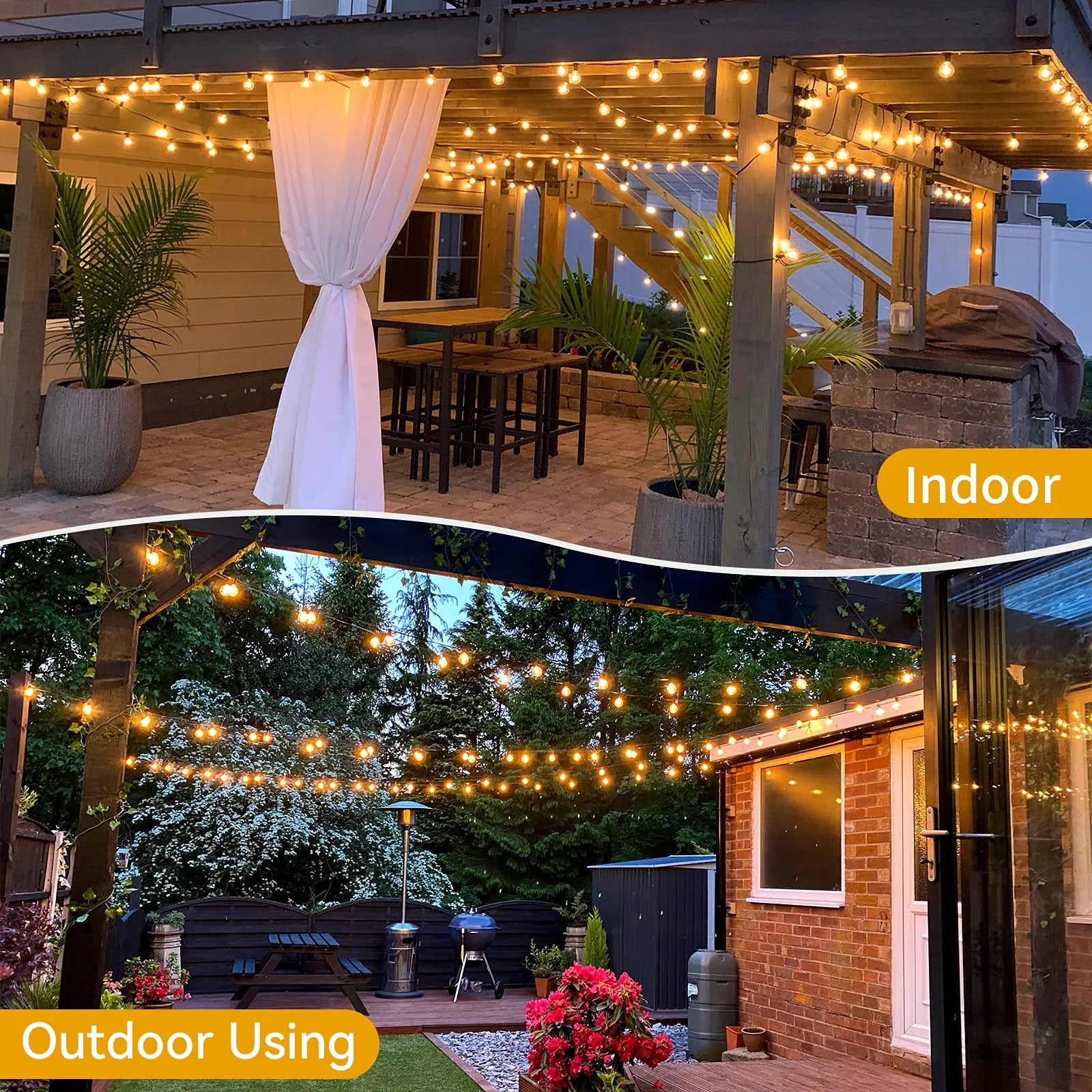 DecorBites™ G40 LED String Lights for Outdoor Festive Decor and Garden Lighting