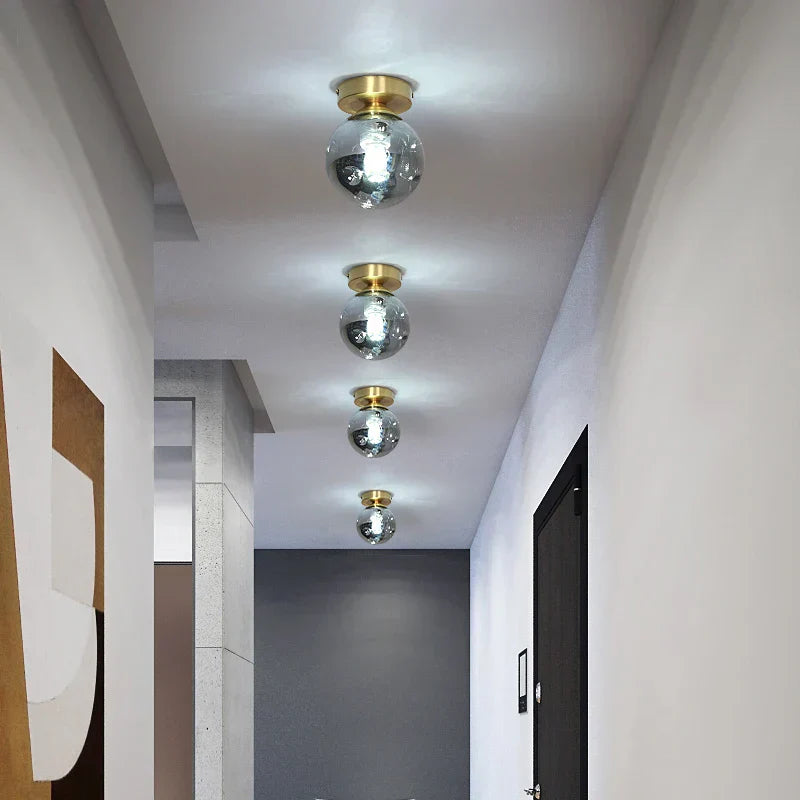 Modern decorbites copper chandelier hallway led ceiling lamp
