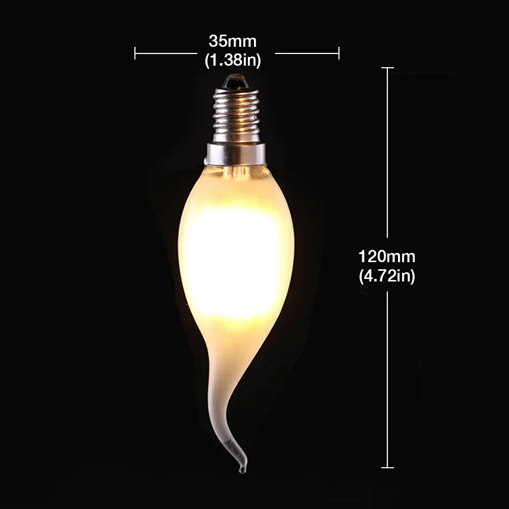 DecorBites™ LED Flame Bulb E12 E14 C35 Retro Candle Filament 4W 6W Dimmable Warm White