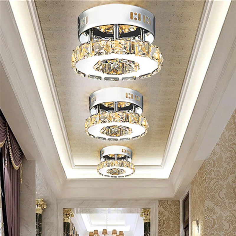 DecorBites™ Crystal LED Ceiling Lights: Modern Luxury Indoor Lighting for Living Room & Aisles