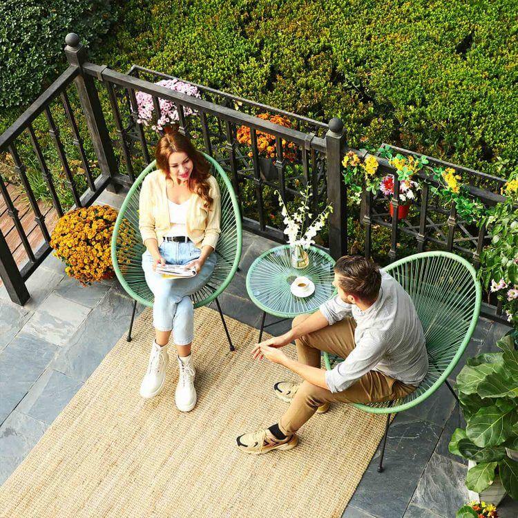 3-Piece Outdoor Acapulco Chair Table Set