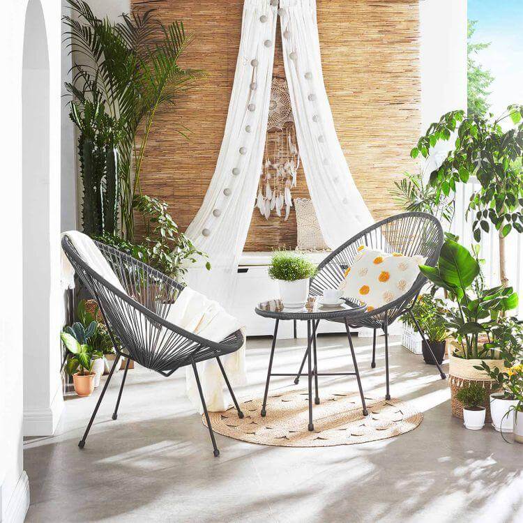 3-Piece Outdoor Acapulco Chair Table Set