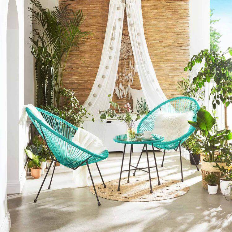 3-Piece Outdoor Acapulco Chair Table Set