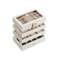 4-Tier Stackable Jewelry Trays with Glass Lid
