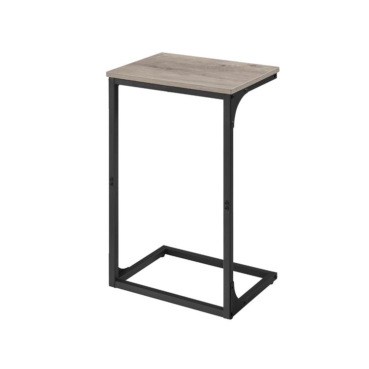 C-Shaped Side Table, End Table for Sofa, Couch Table with Metal Frame