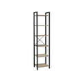 6-Tier TNarrow Bookcase with Steel Frame