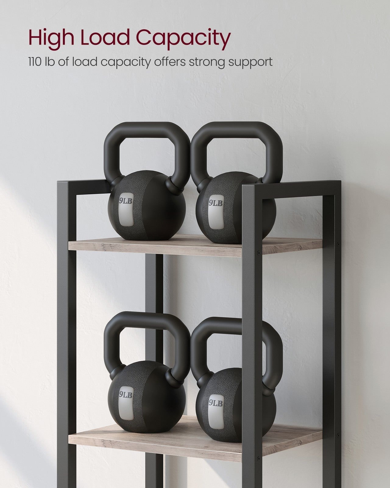 6-Tier TNarrow Bookcase with Steel Frame