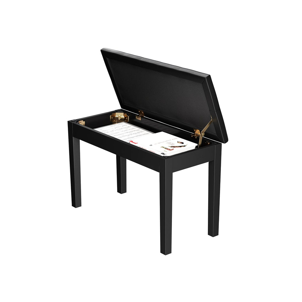 Duet Piano Bench with Padded Cushion and Storage Compartment