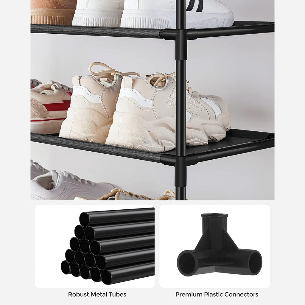 10-Tier Shoe Shelf with Metal Frame