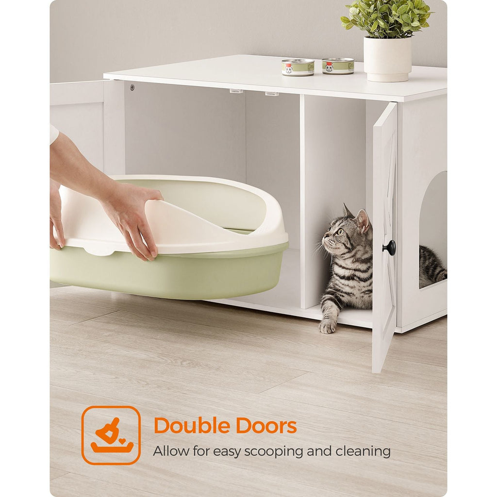 Cat Litter Box Enclosure with Removable Divider